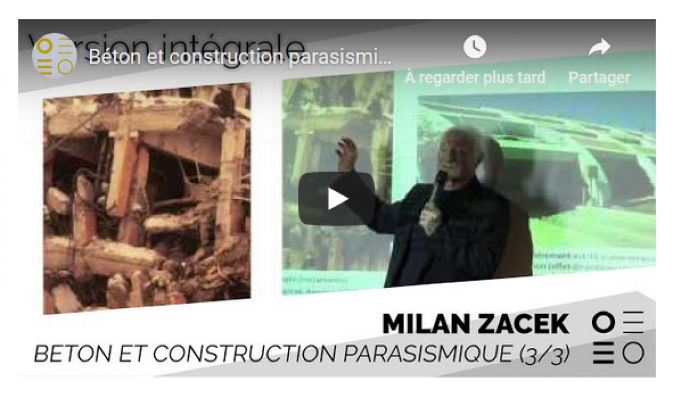 Architecture parasismique. Conférence Milan Zacek