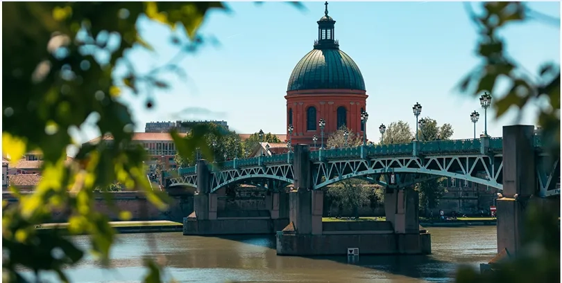 Vue du pont St Pierre et de la chapelle de la Grave, Toulouse