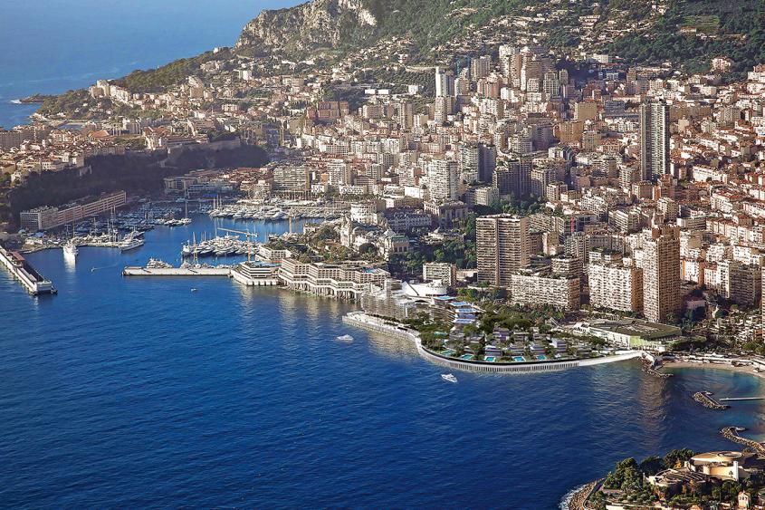 La nouvelle extension de l’Anse du Portier fait gagner à Monaco 6 ha sur la mer. Le futur écoquartier s’inscrit entre deux réserves naturelles marines : celle du Larvotto au nord et celle des Spélugues  au sud.