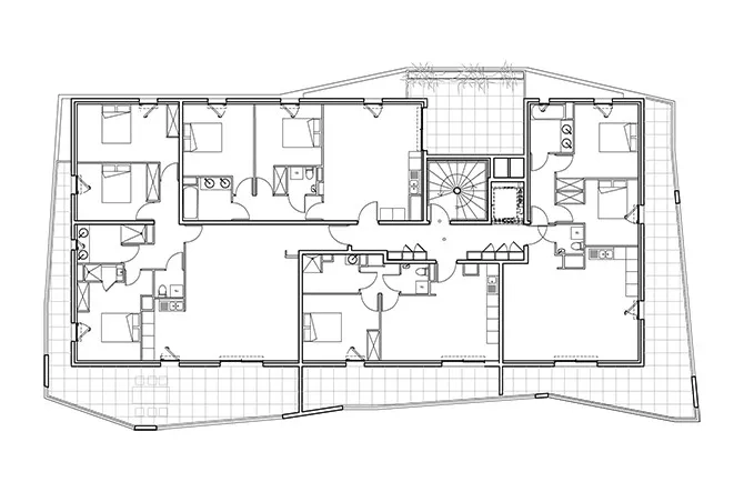 Plan d’étage courant du bâtiment haut Plan d’étage courant du bâtiment haut