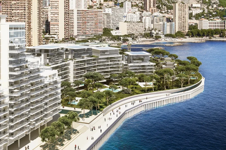 Les programmes de l’extension (logements de très grand luxe, commerces...) seront fondés sur un remblai de sable marin. La face supérieure de la ceinture de caissons accueillera une promenade piétonnière. Les programmes de l’extension (logements de très grand luxe, commerces...) seront fondés sur un remblai de sable marin. La face supérieure de la ceinture de caissons accueillera une promenade piétonnière.