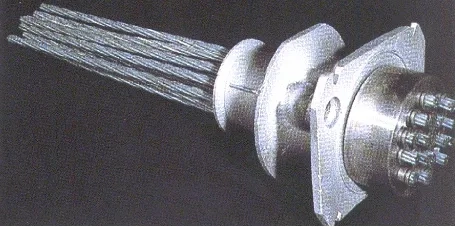 Figure 8 : Exemple de tête d’ancrage et des torons en l’absence de la conduite de protection.