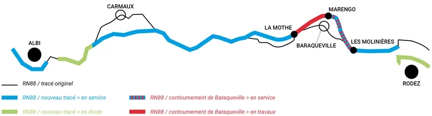 Programme d’aménagement de la RN88 entre Albi et Rodez. Programme d’aménagement de la RN88 entre Albi et Rodez.