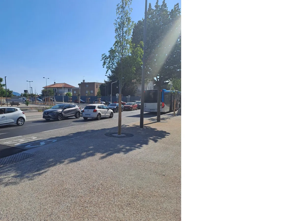 Voie de freinage de bus à Marseille. ©Carrières et Bétons Bronzo Perasso