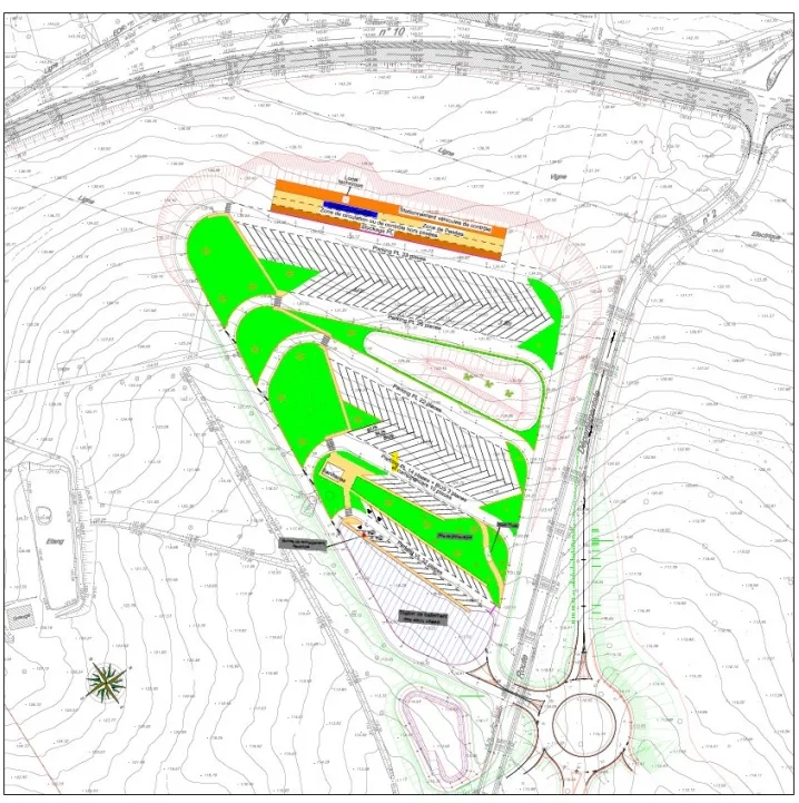 Plan détaillé de l’aménagement de l’aire de repos de la Grolle