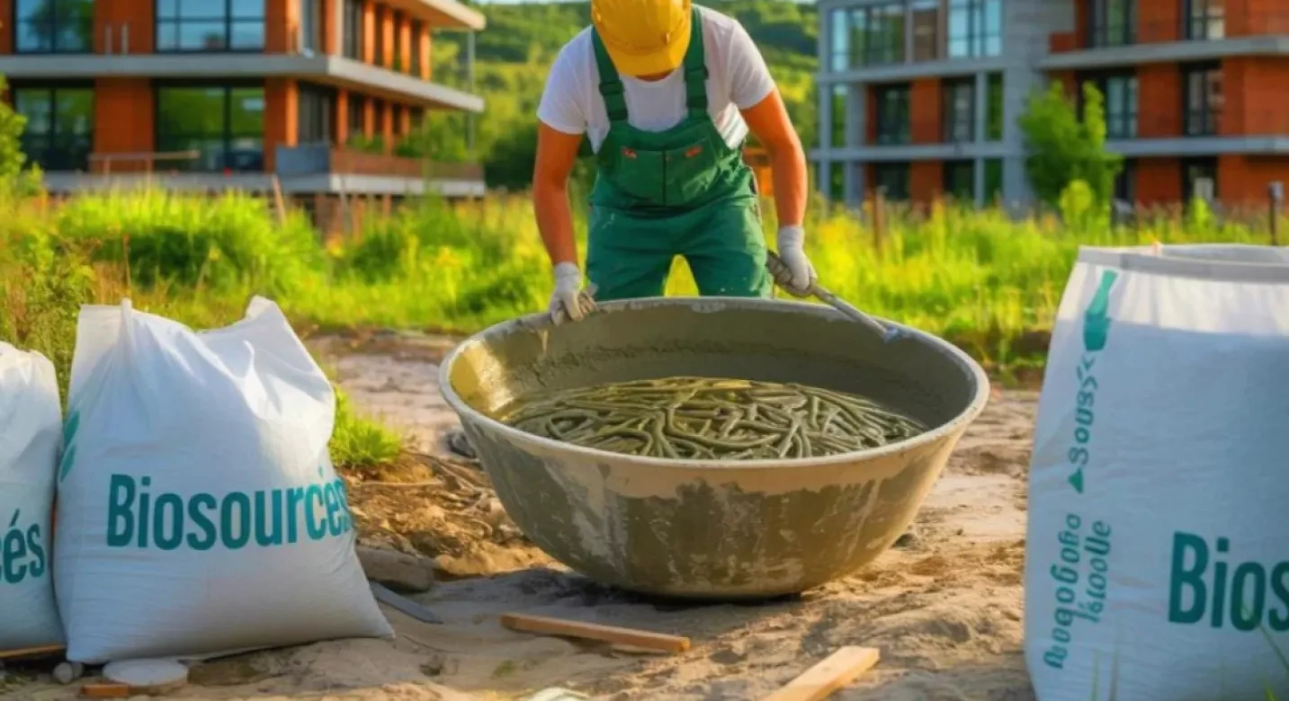 Mélange algues dans béton (image IA)