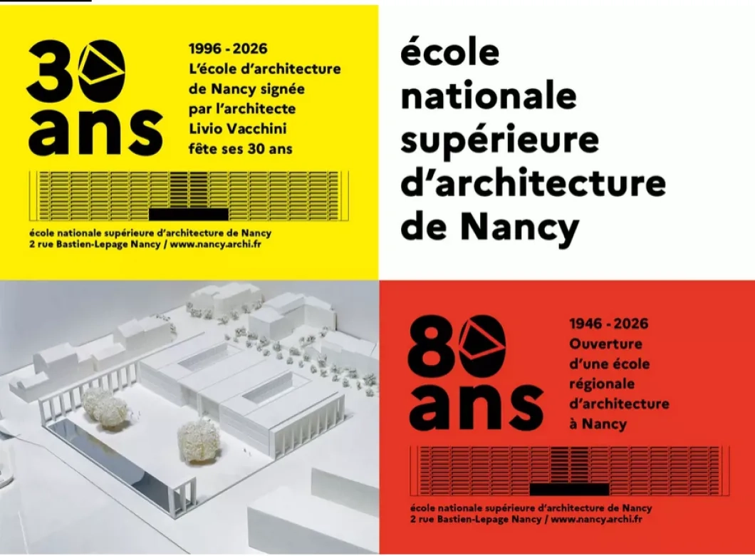 Affiche ds 30 ans de l'ENSA Nancy par Livio Vacchini