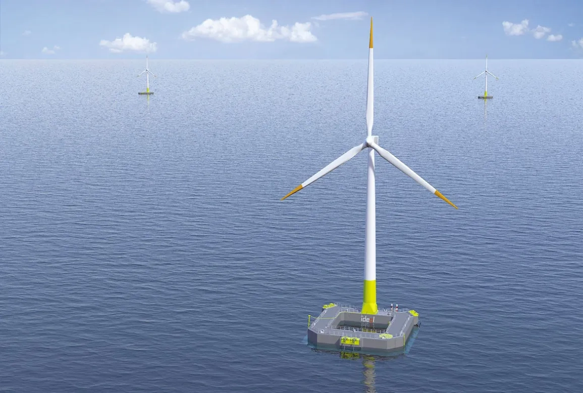 L’éolienne flottante Floatgen sera installée à 22 km de la côte, par 33 m de profondeur. son  otteur sera maintenu par un système de lignes ancrées de plusieurs centaines de mètres de long.