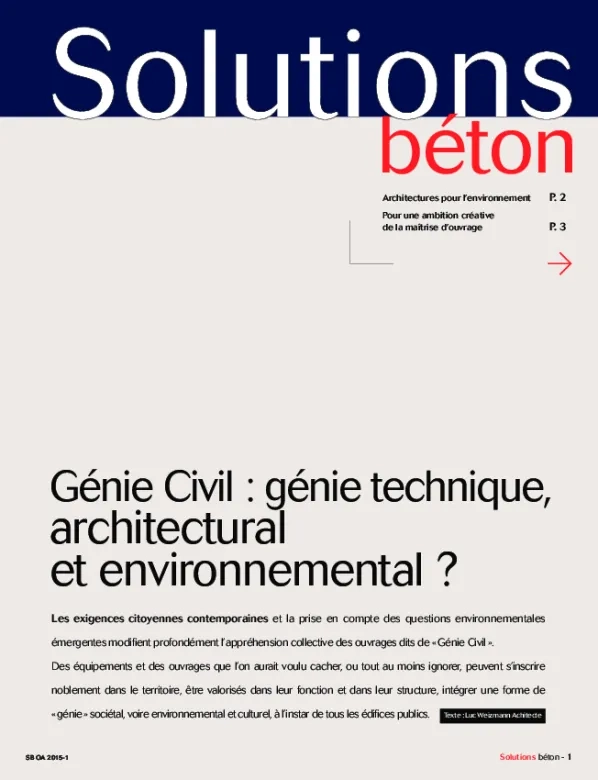 Génie Civil : génie technique, architectural et environnemental ?